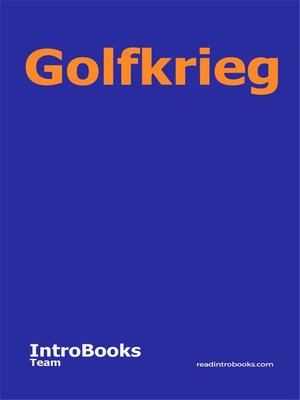 cover image of Golfkrieg